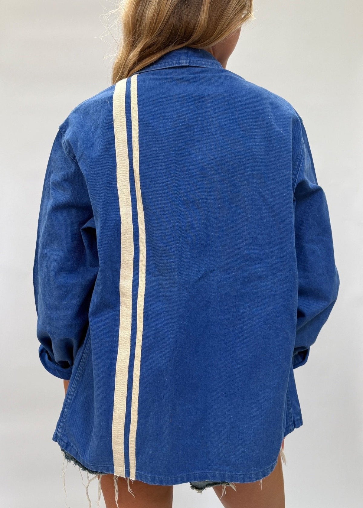 027. French Workwear Jacket White Stripes