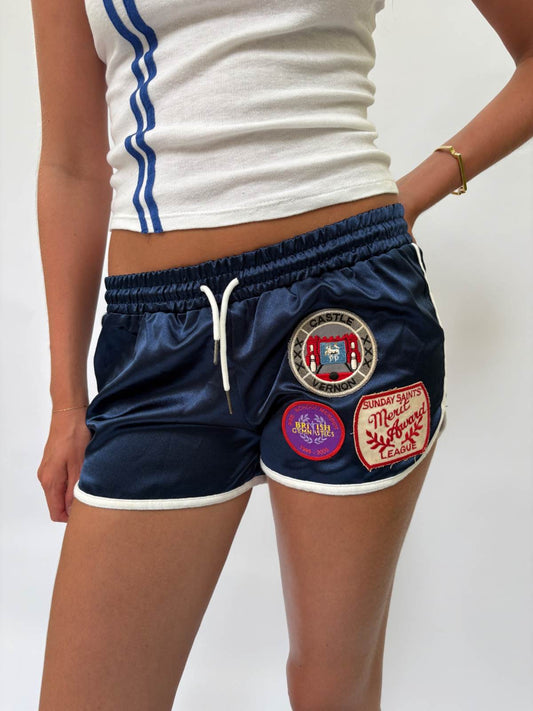032. Satin Shorts Blue