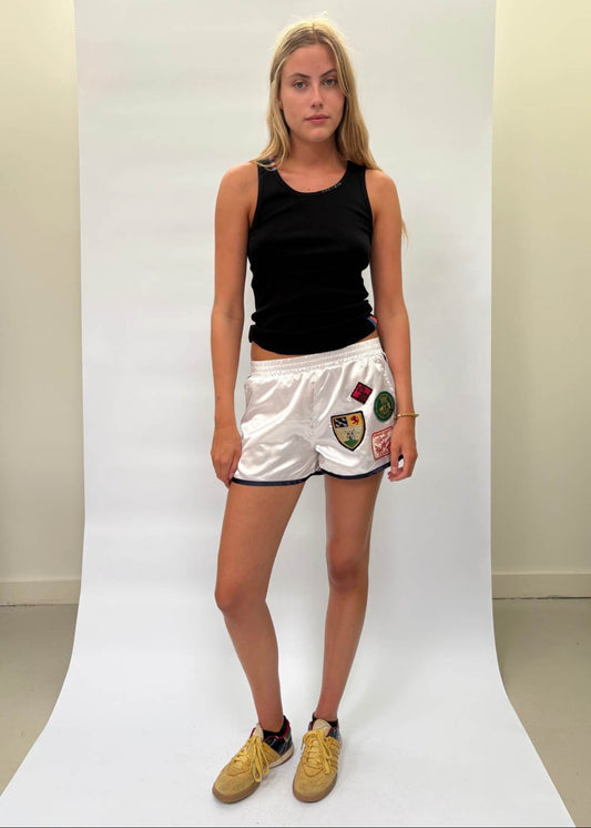 039. Satin Shorts White