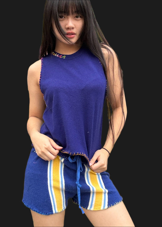Blue Cashmere Tank