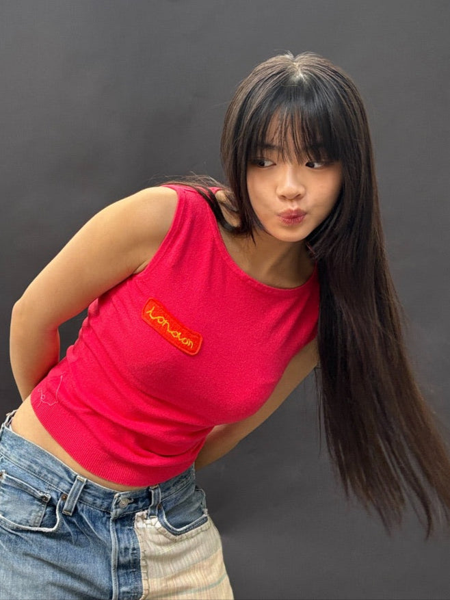 Fuchsia 'London' Patch Sleeveless Top in Yellow