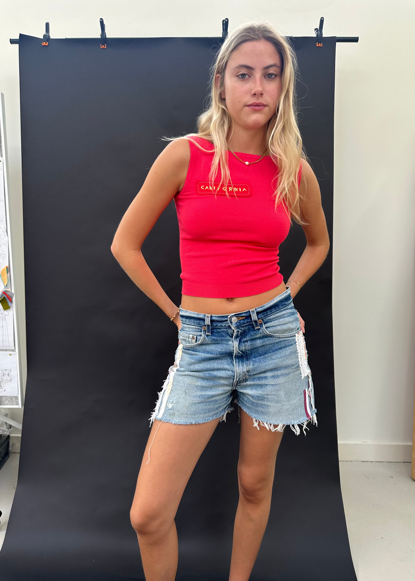 Fuchsia Embroidered Crop Top