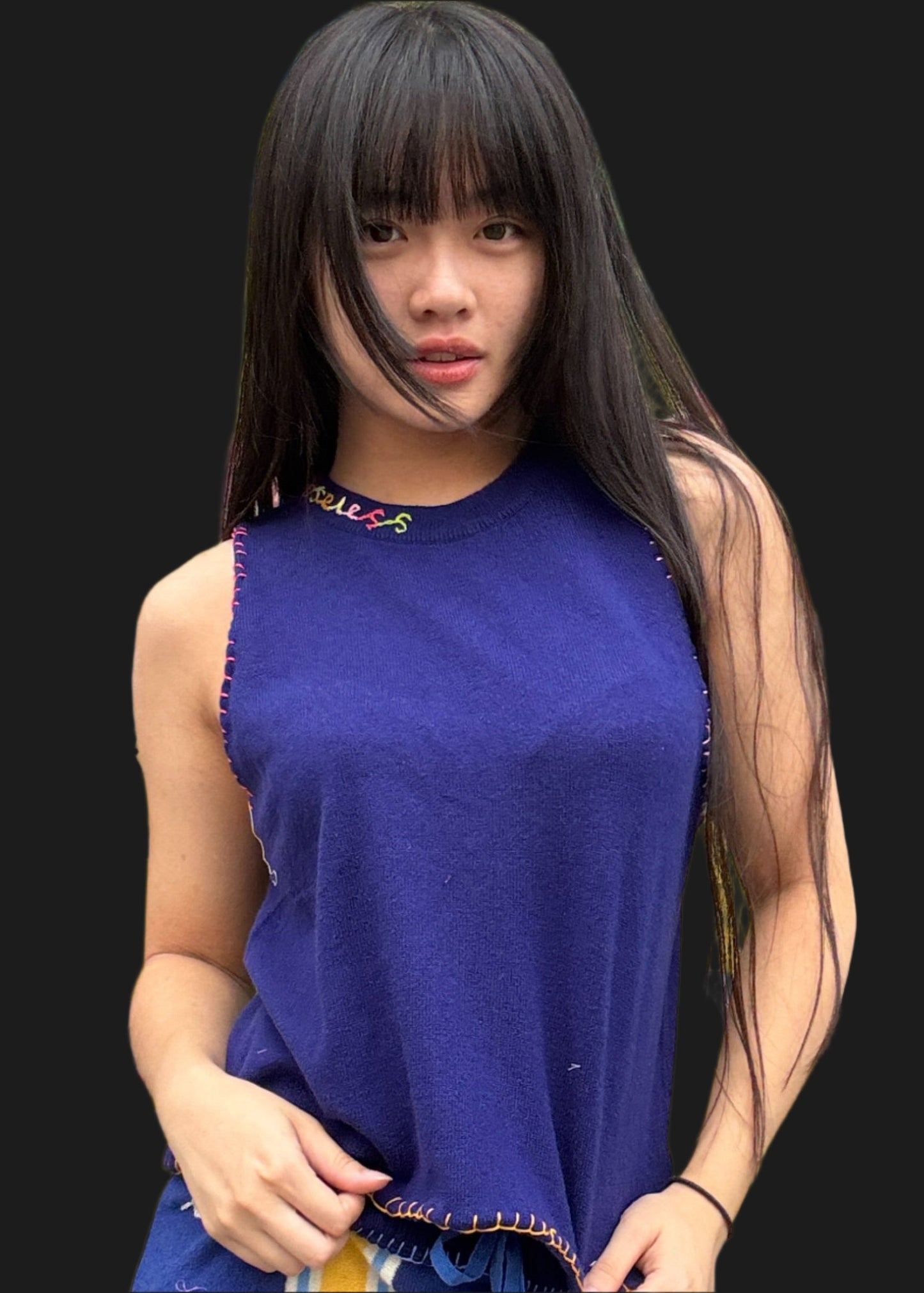Blue Cashmere Tank
