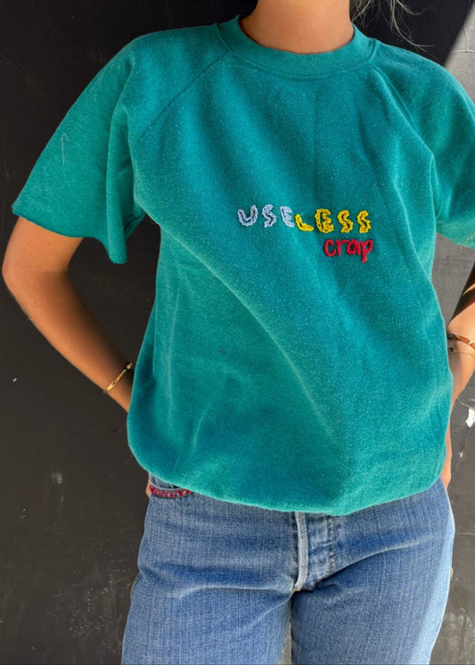 Teal Embroidered Sweat