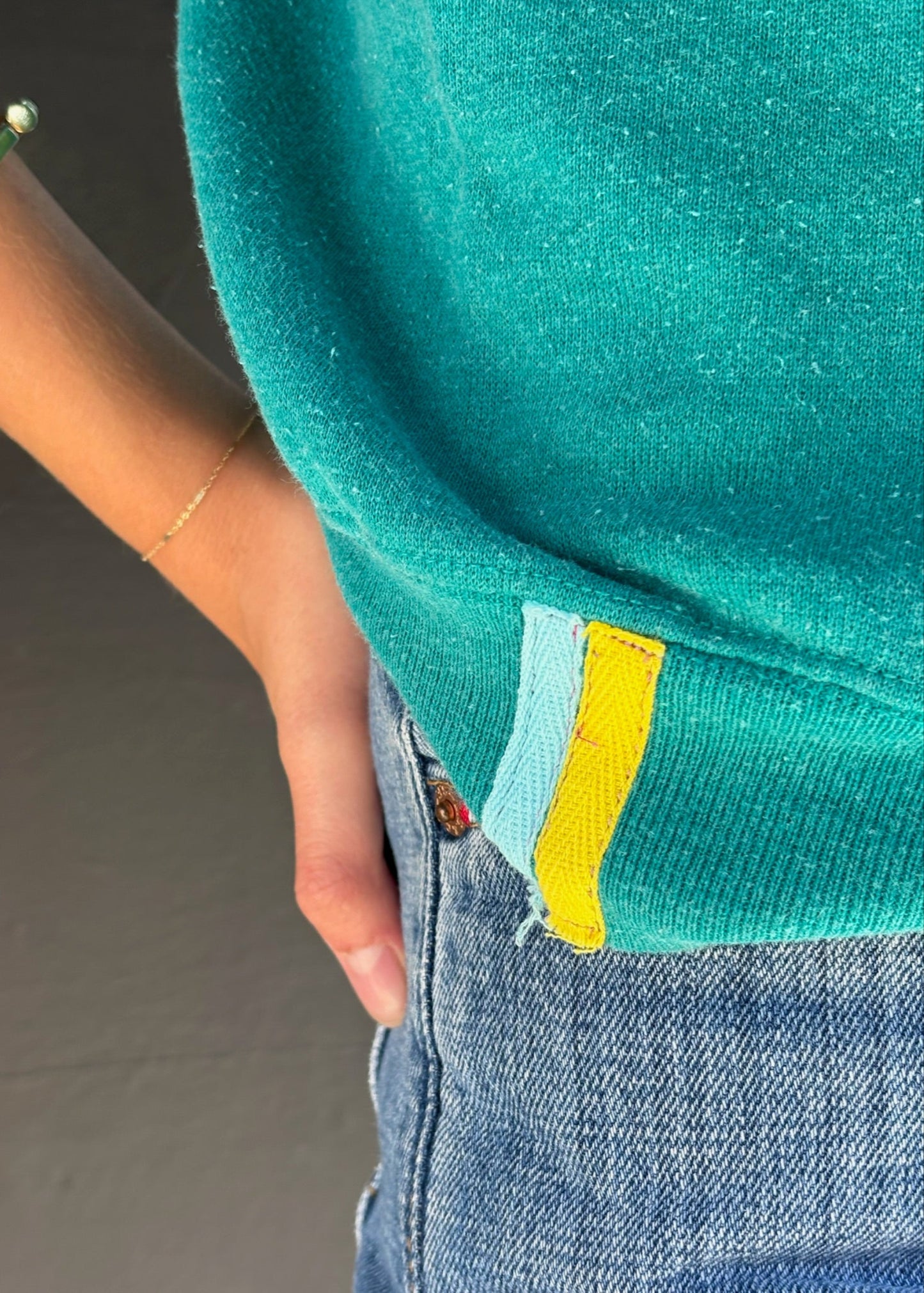 Teal Embroidered Sweat