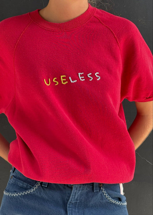 Red Embroidered Sweat