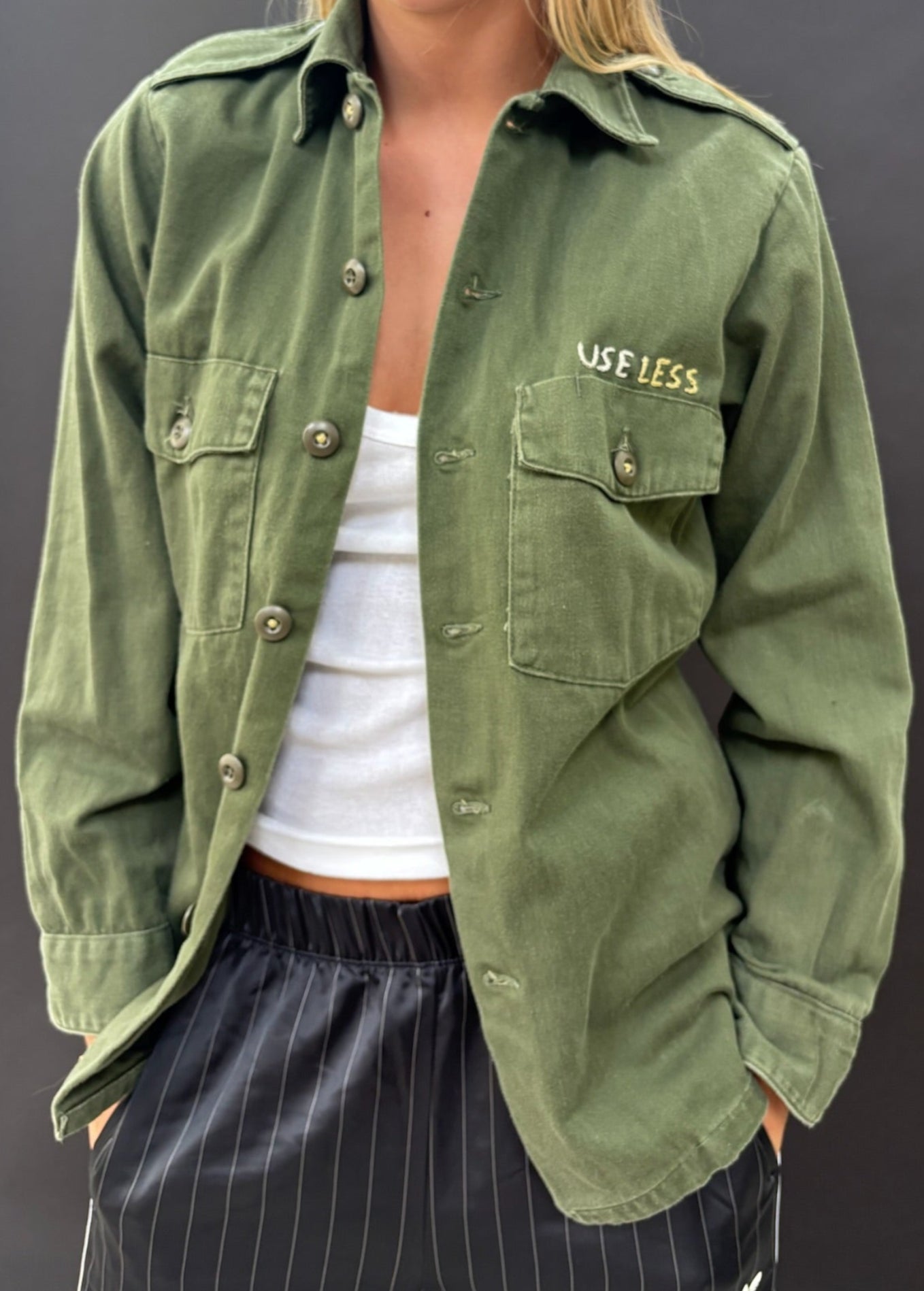 Army Shirt with Embroidery