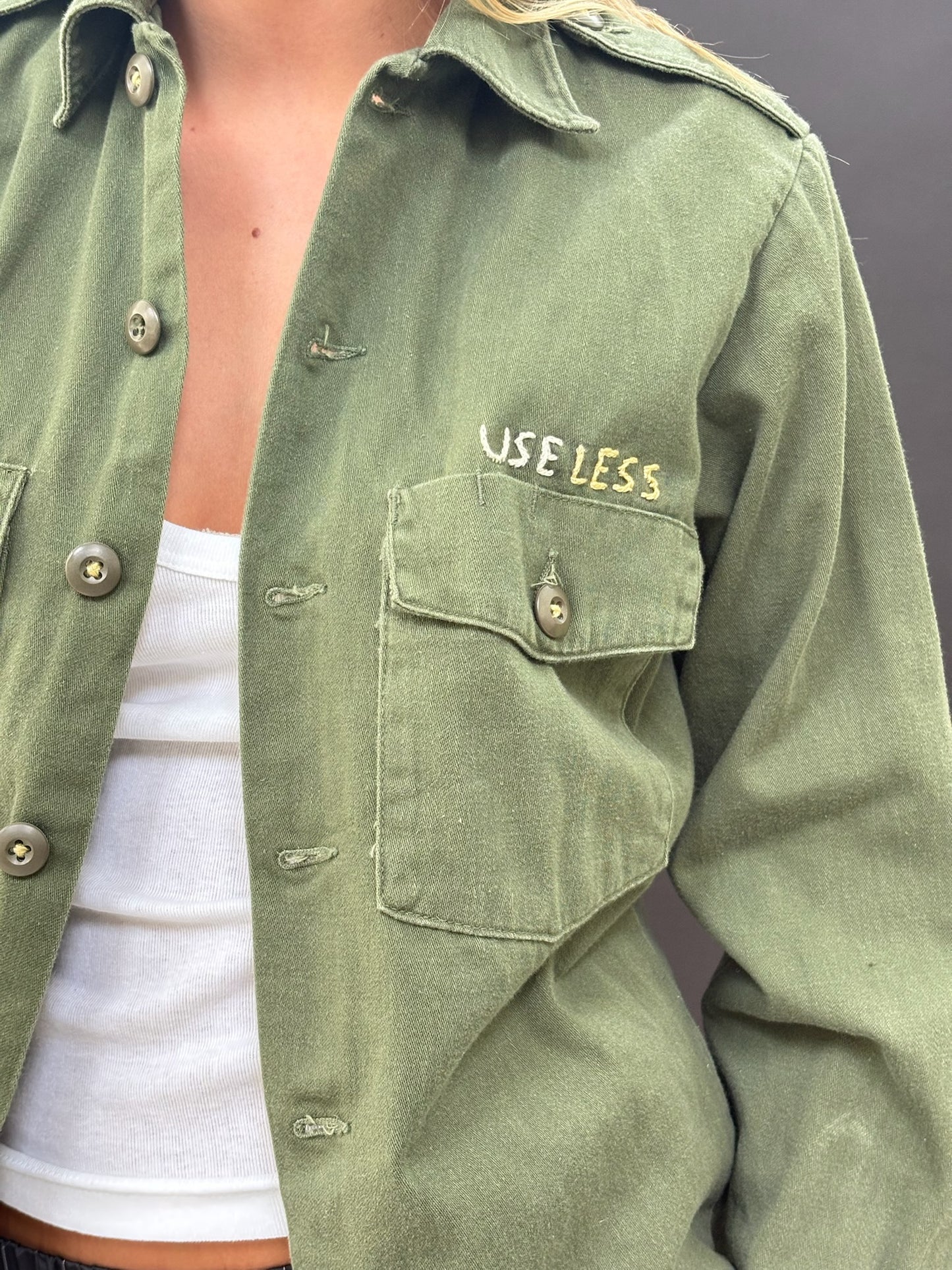 Army Shirt with Embroidery