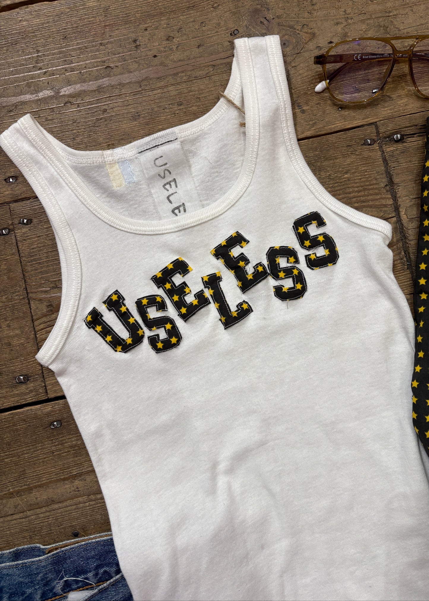 White Tank With Useless Appliqué