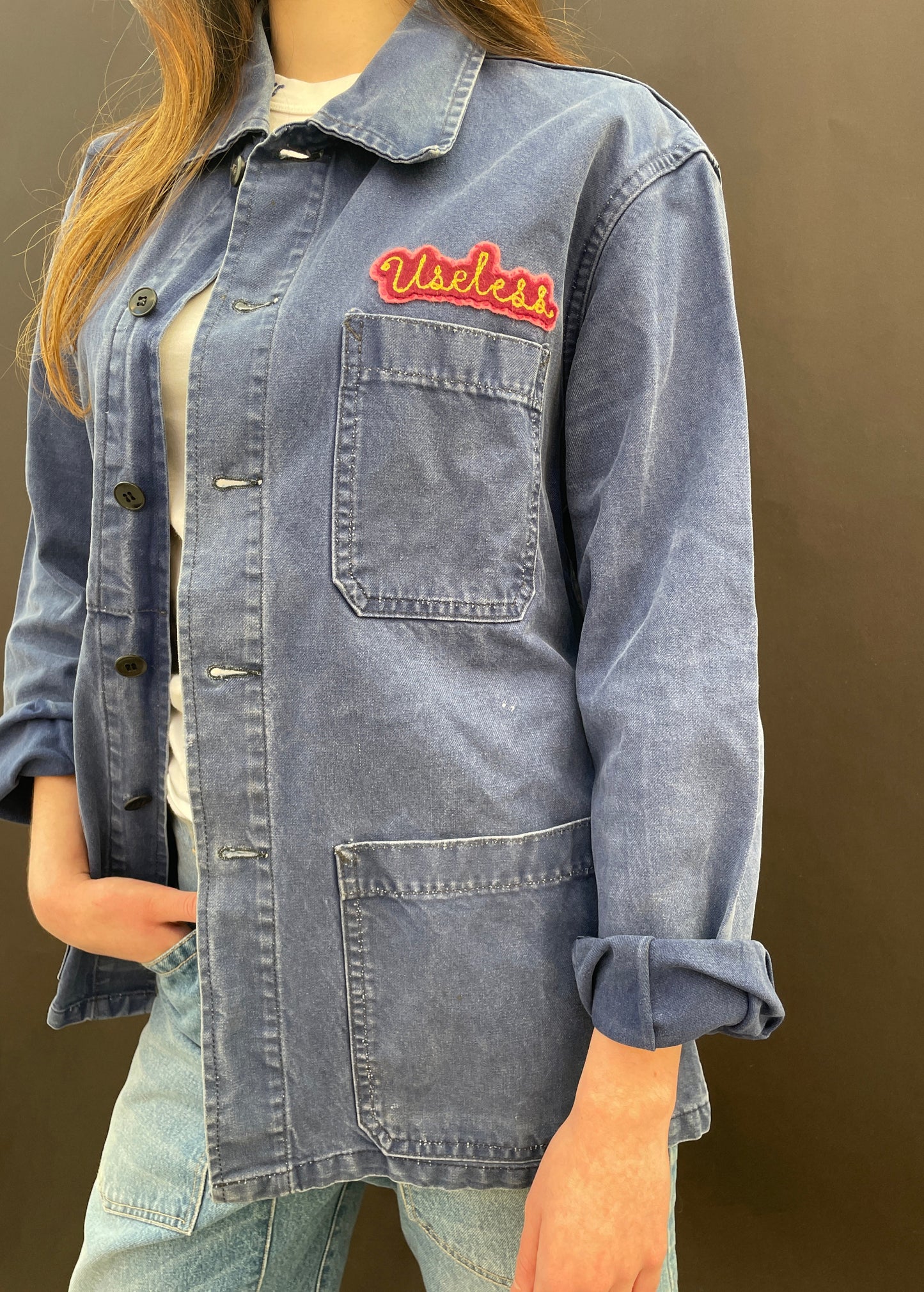 Upcycled Blue Work Wear Jacket