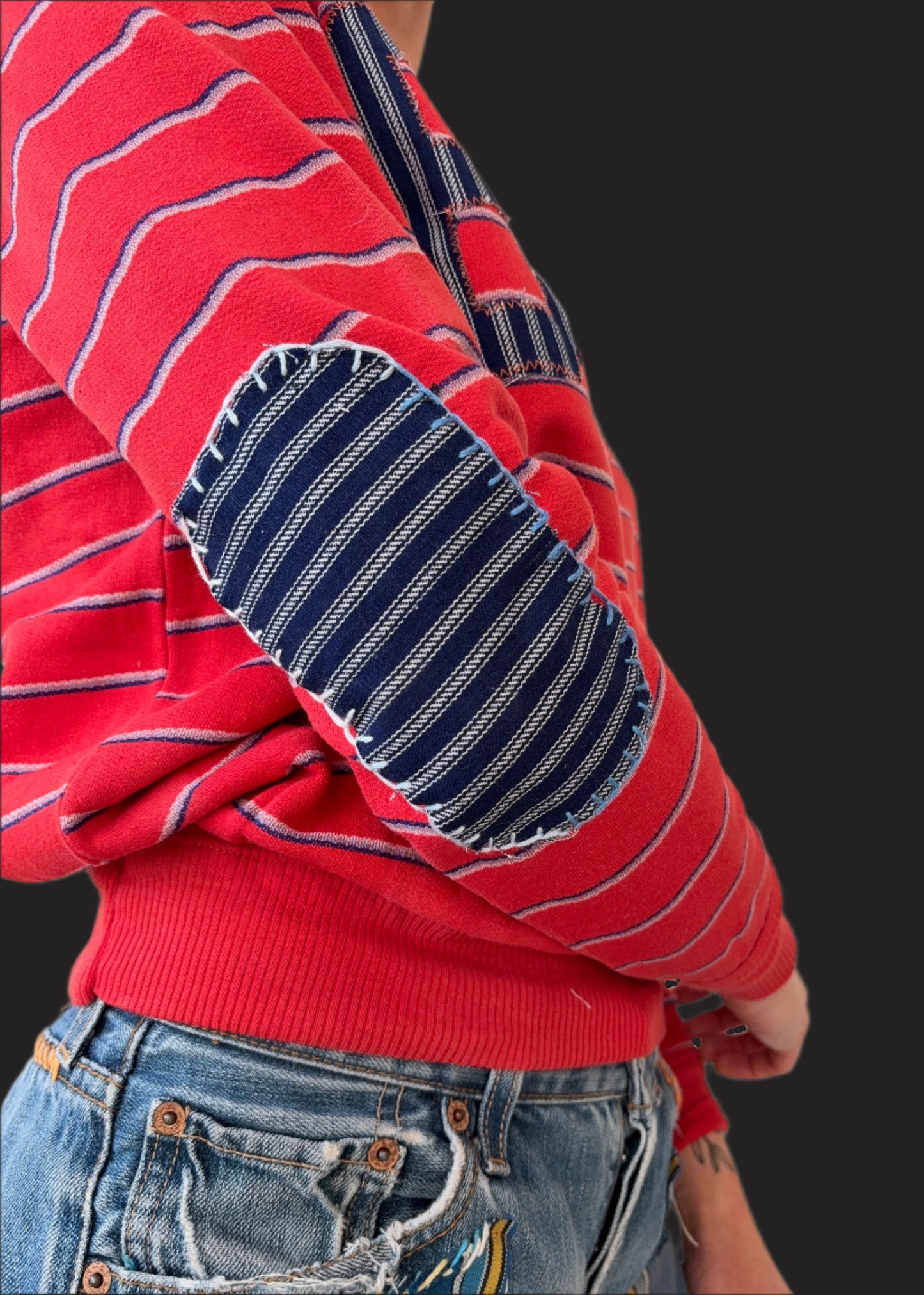 Stripe Letterman Sweatshirt