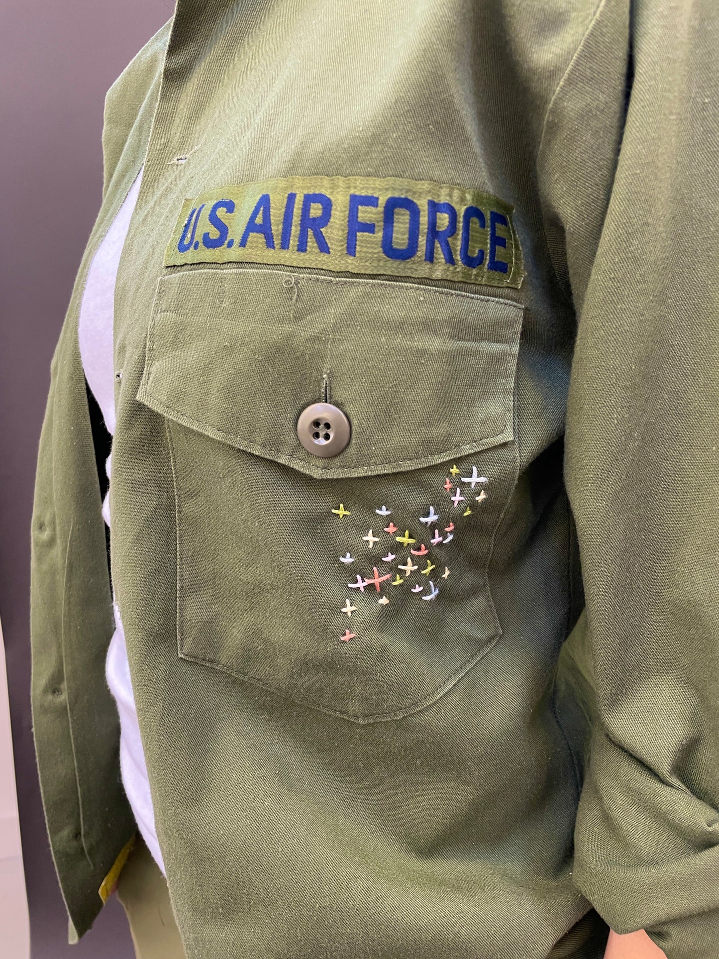 Army Shirt with Embroidery