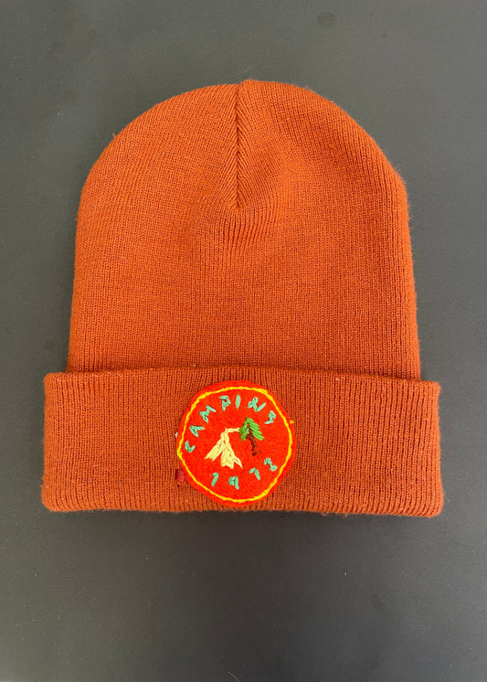 Tan Camping Patch Beanie