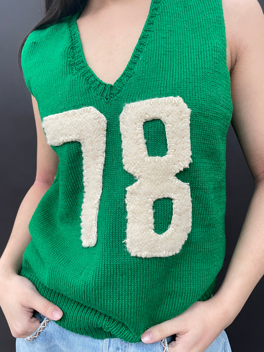 Vintage Green Knit 78 Vest