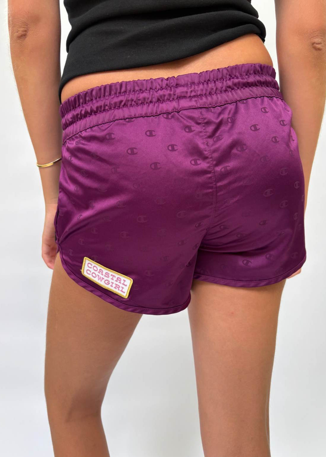 Purple Satin Shorts
