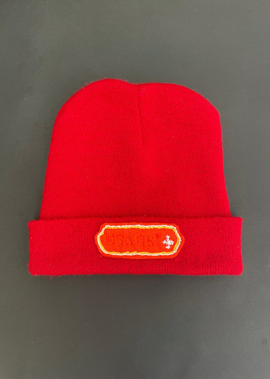 Red USA Ski Beanie