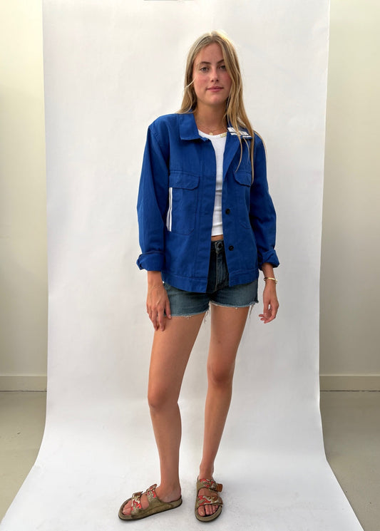 006. French Workwear Jacket White Stripes