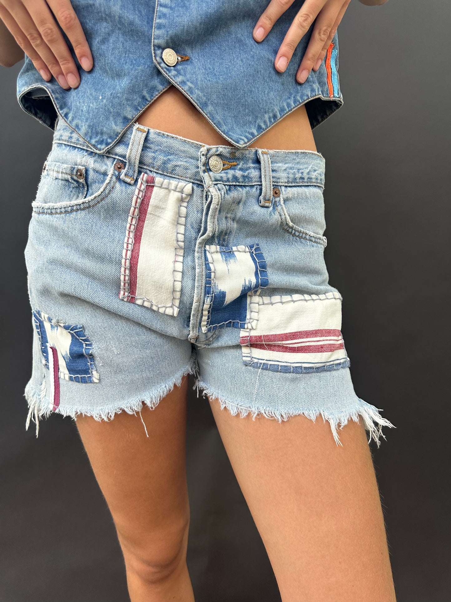 Patched Levi's Cut-Offs