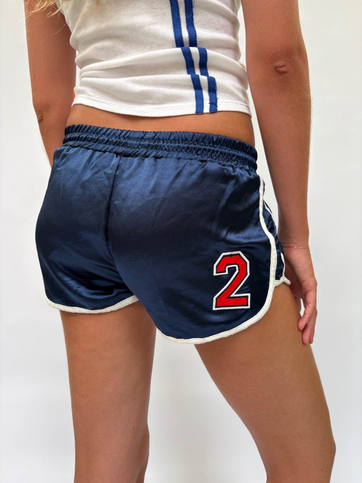 032. Satin Shorts Blue