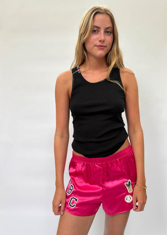 045. Pink Satin Shorts