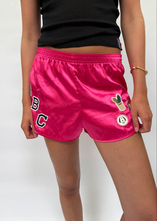 045. Pink Satin Shorts