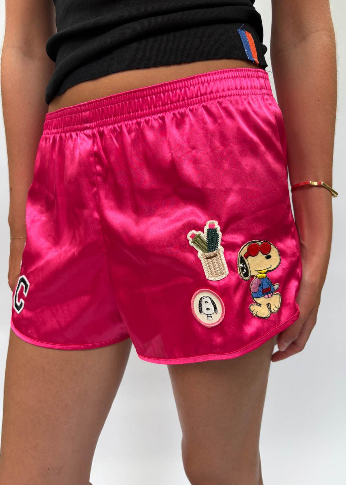 045. Pink Satin Shorts