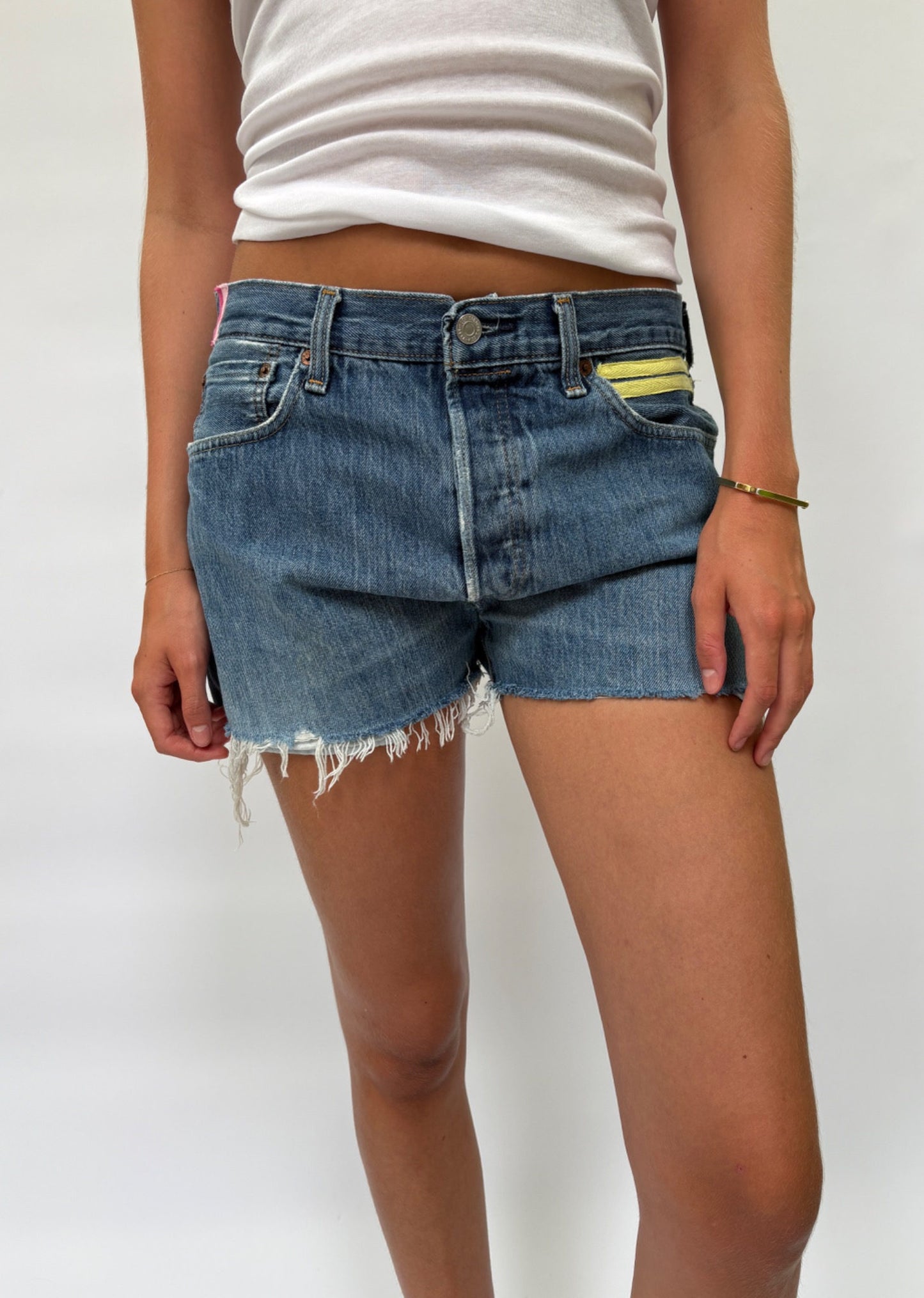 050. Levi's Cut Offs Lemon Tape