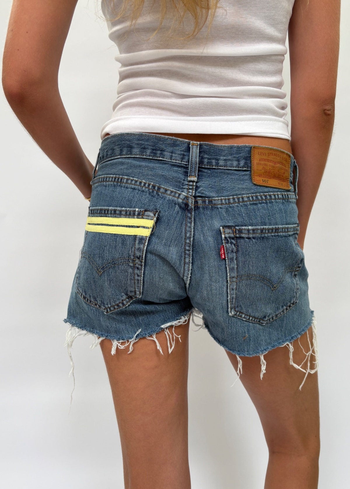 050. Levi's Cut Offs Lemon Tape