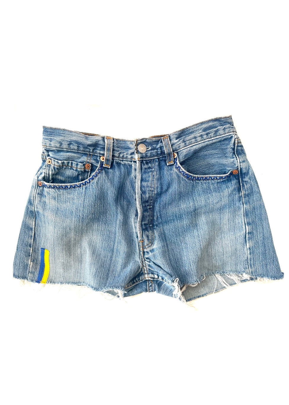 Levi's Cut-Offs Double Blue and Yellow Tabs