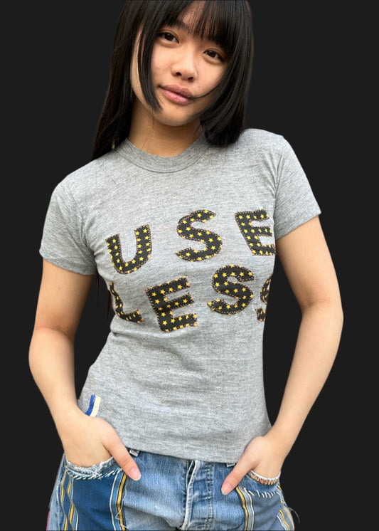 Grey Appliqued T Shirt