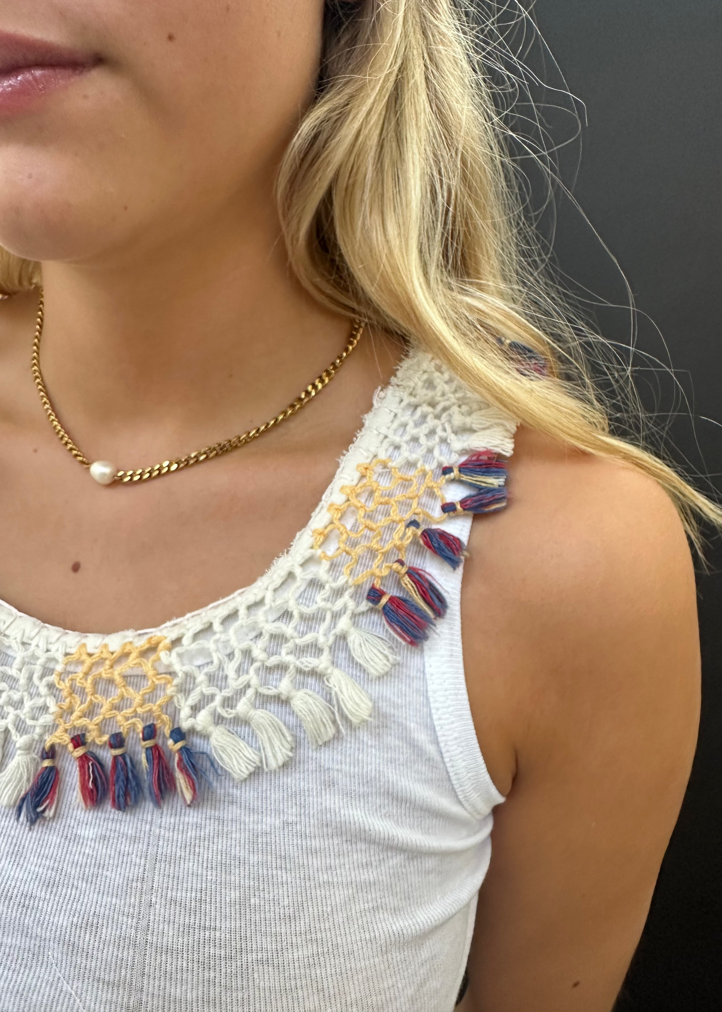 White Tassel Vest