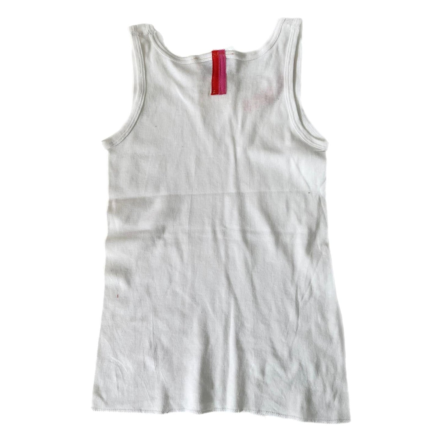 White Tank with Red Stitch Logo