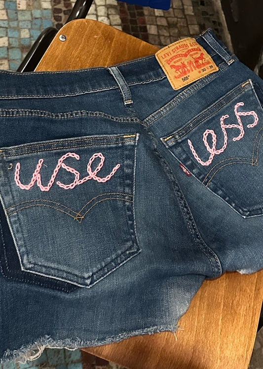 017. Levi's Cut Offs With Chain Stitch