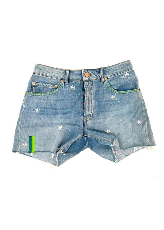 Denim Cut-Offs + Daisy Embroidery