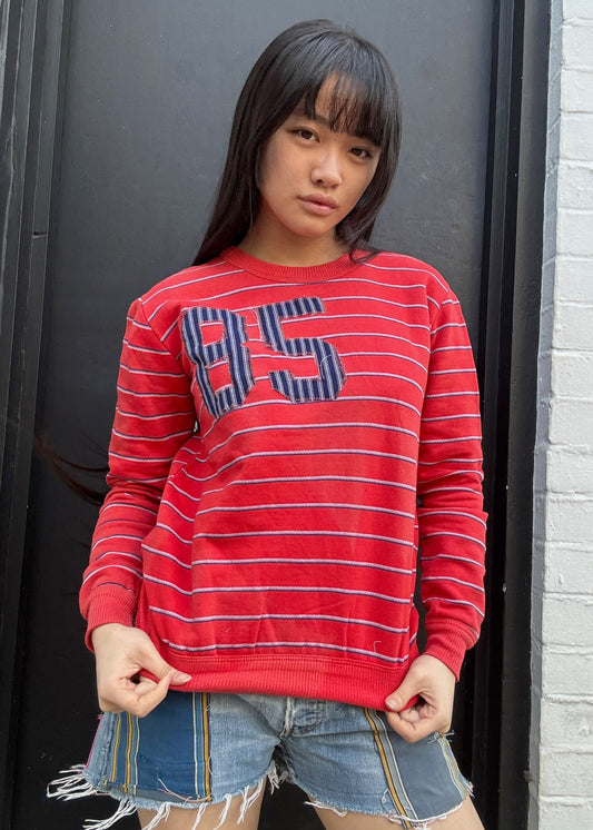 Stripe Letterman Sweatshirt