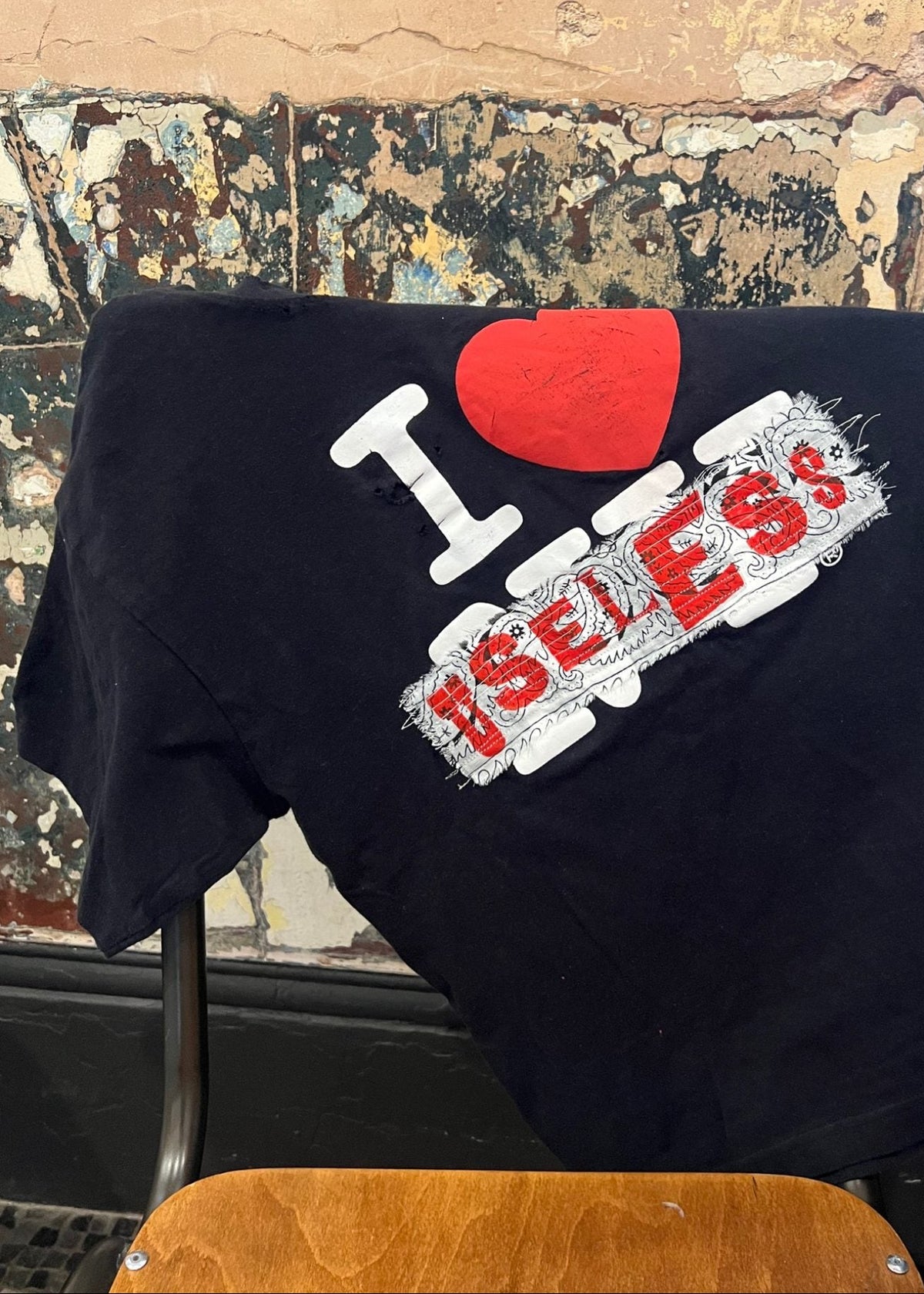 030. I Love Useless Black T