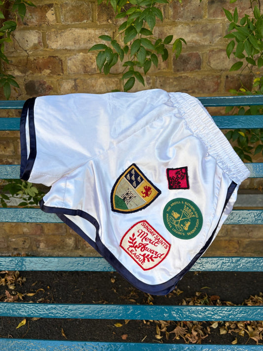039. Satin Shorts White