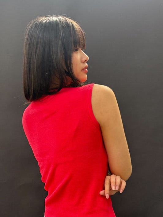Fuchsia 'London' Patch Sleeveless Top in Pink