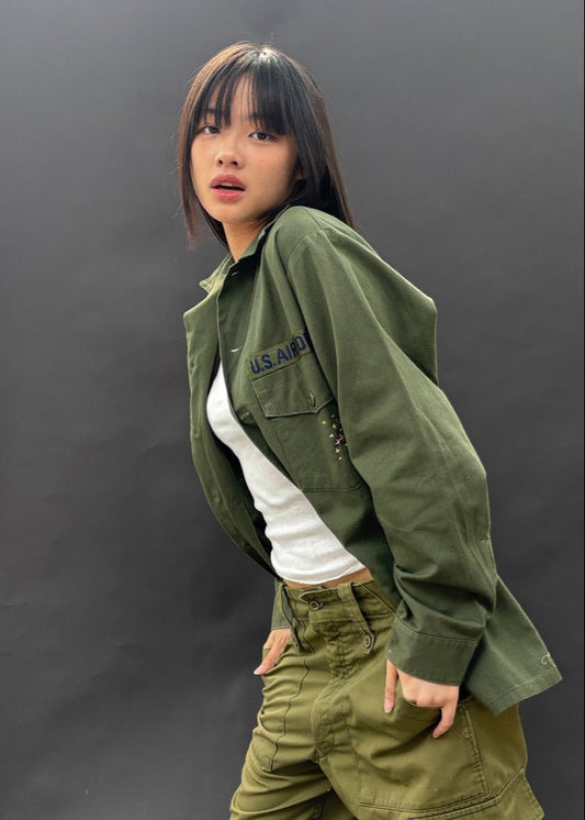 Army Shirt with Embroidery