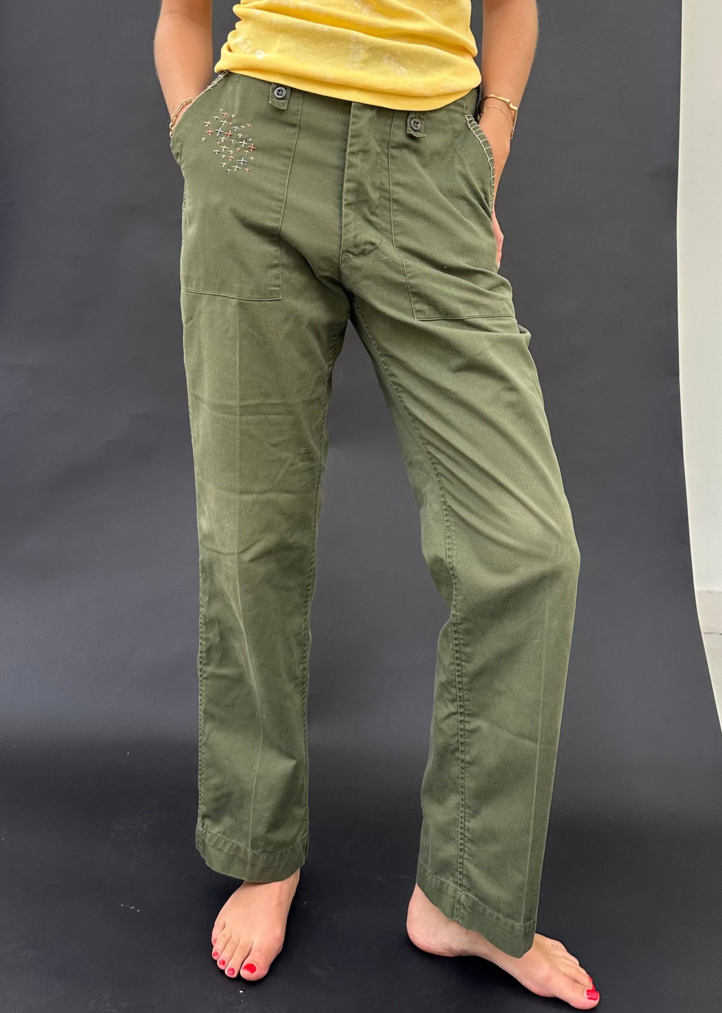 Embroidered Cargo Trousers