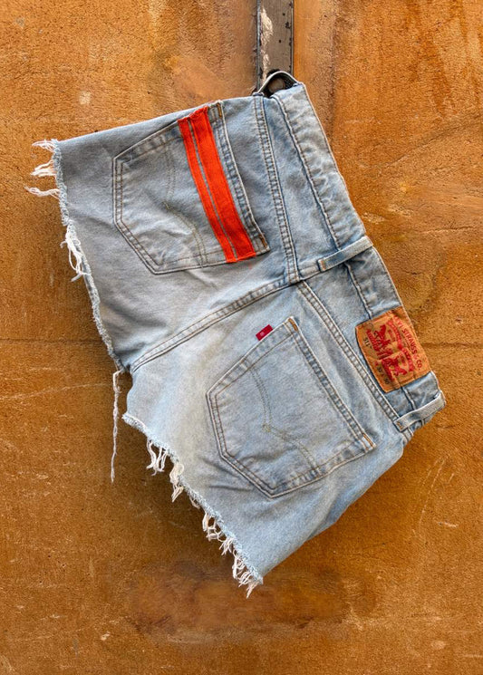 049. Pale Levi's Cut Offs Orange Tape