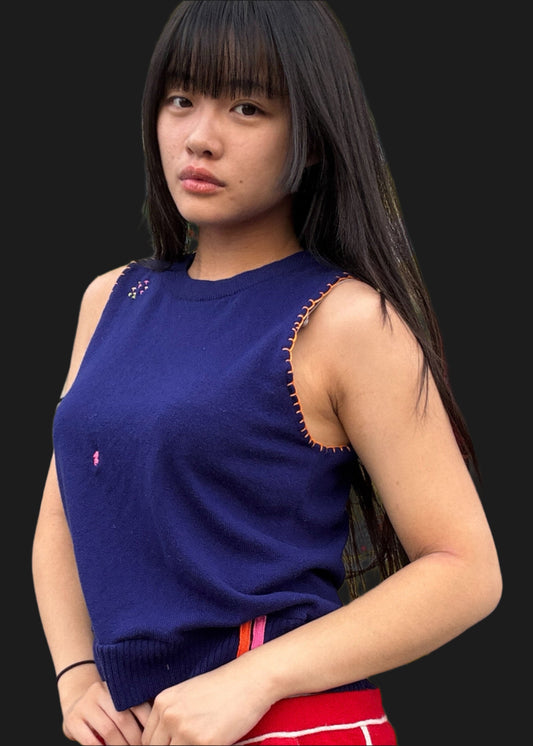 Blue Cashmere Tank