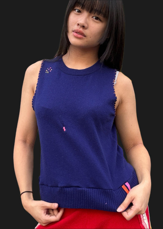 Blue Cashmere Tank