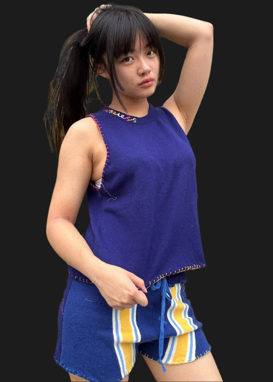Blue Cashmere Tank