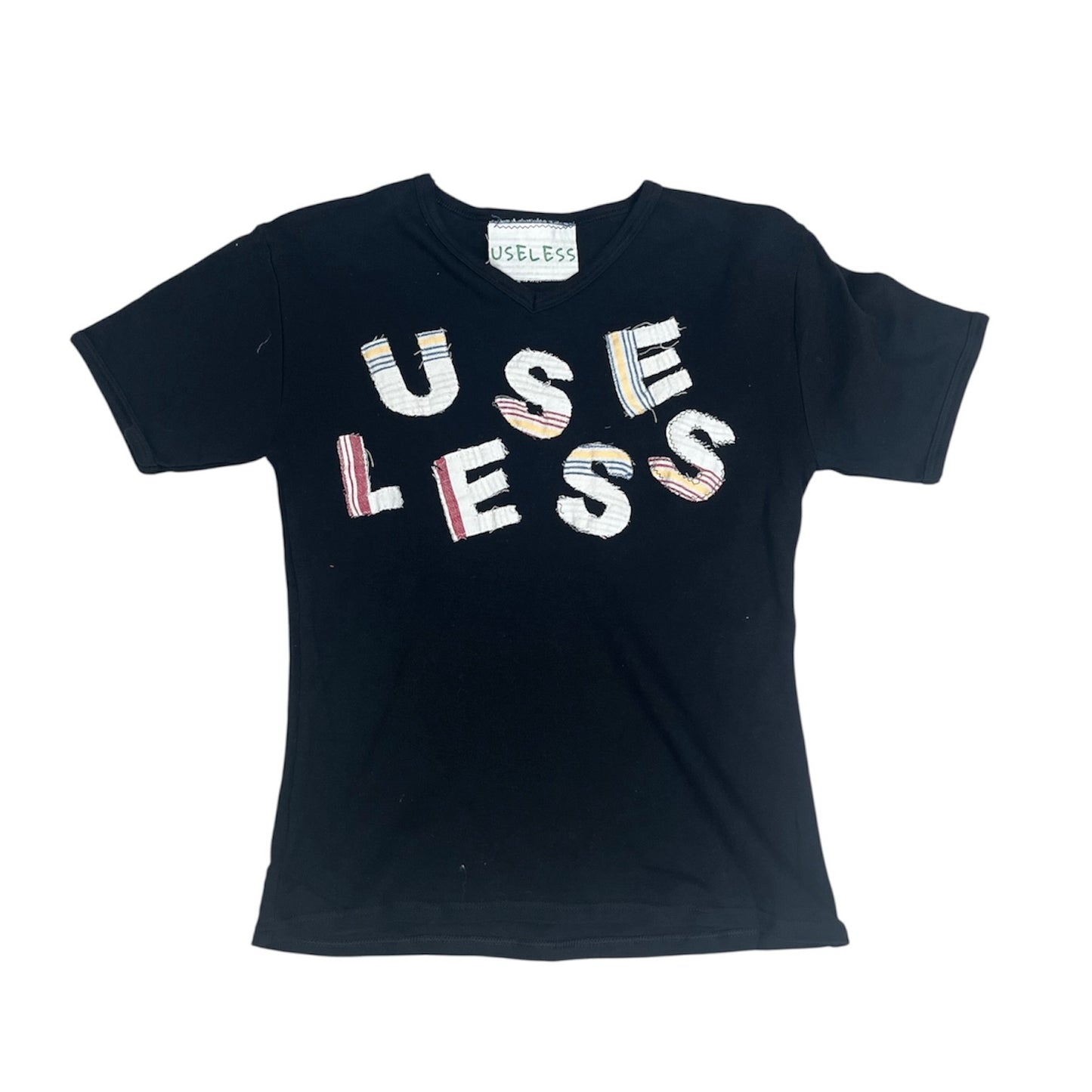 Embroidered Patch Black T Shirt