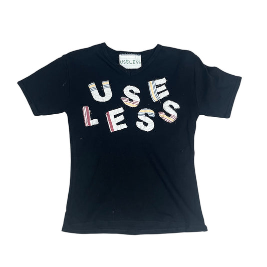 Embroidered Patch Black T Shirt