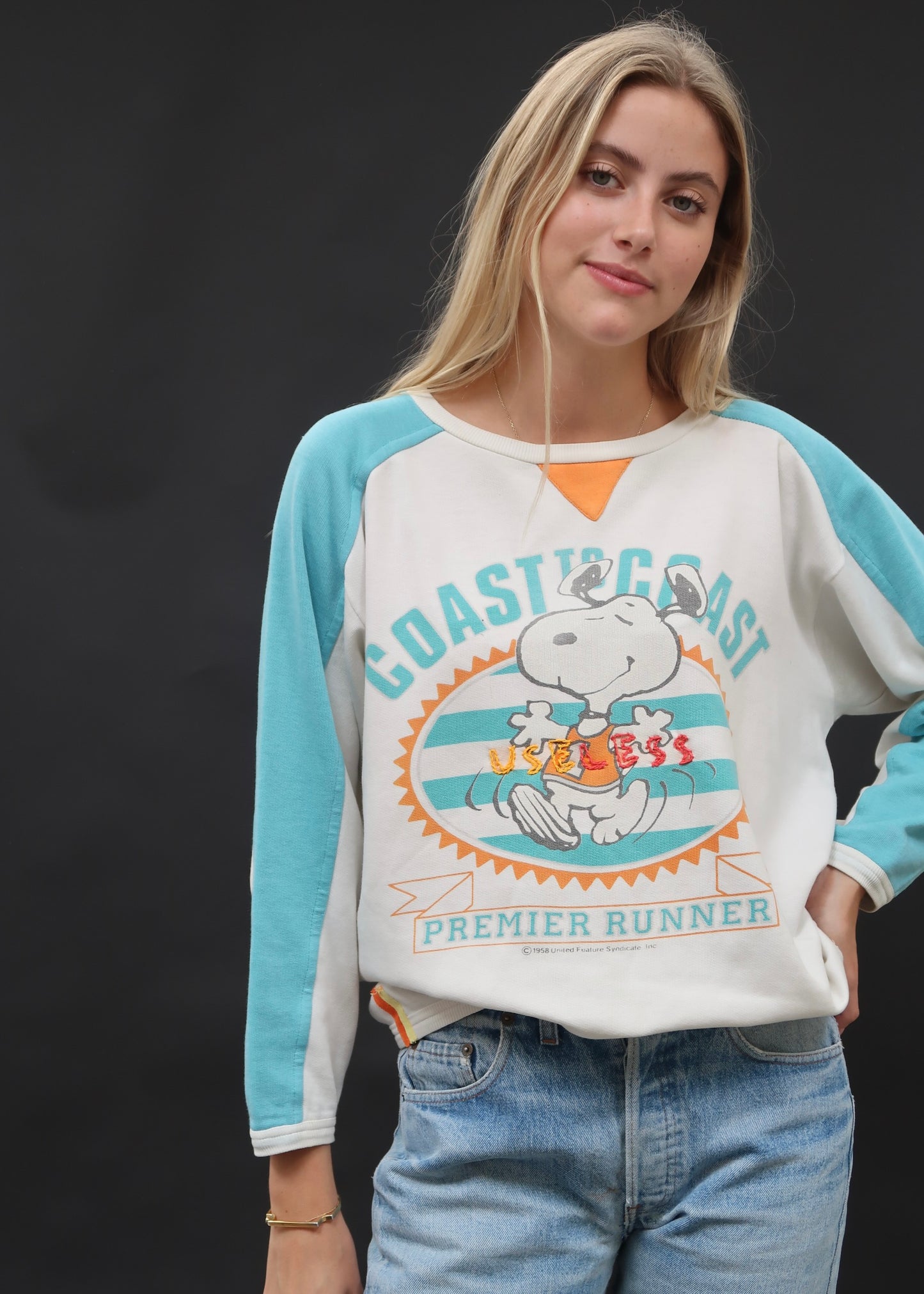 Blue and White Snoopy Sweat