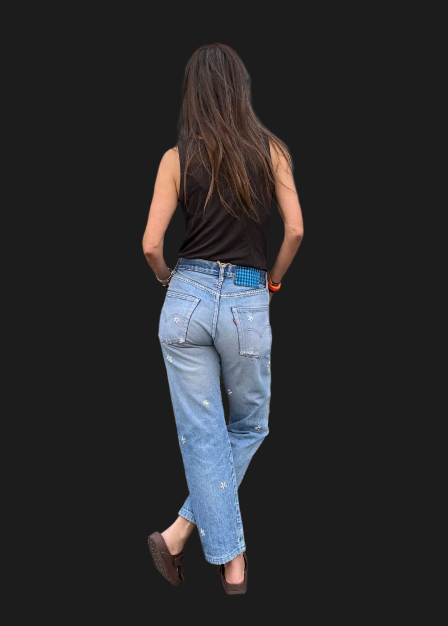 Daisy Embroidered Levi's