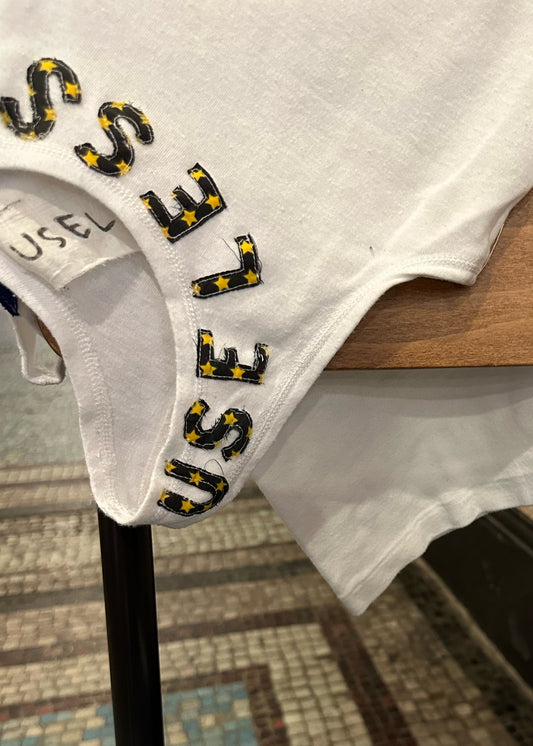 001. White Tank Appliqué Logo