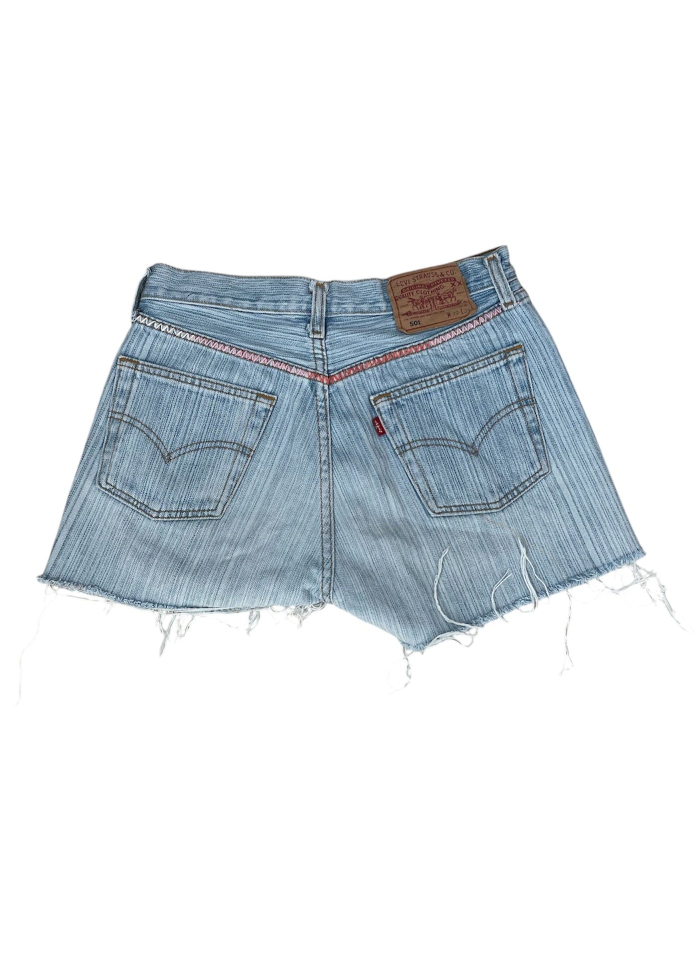 Levi's Stripe Cut-Offs with Orange and Pink Tabs